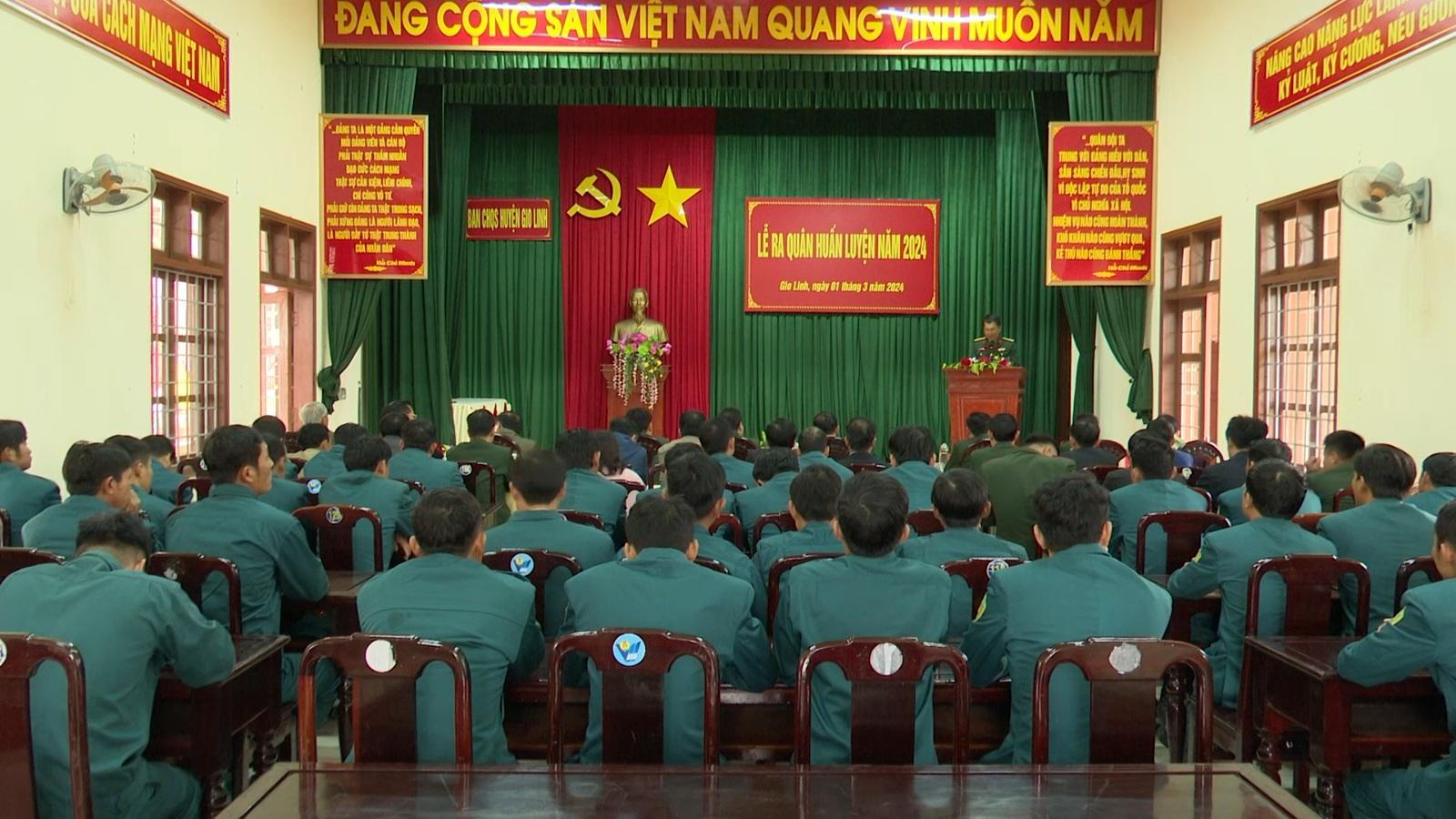 Ban chỉ huy Quân sự huyện Gio Linh tổ chức lễ phát động phong trào thi đua huấn luyện năm 2024. 